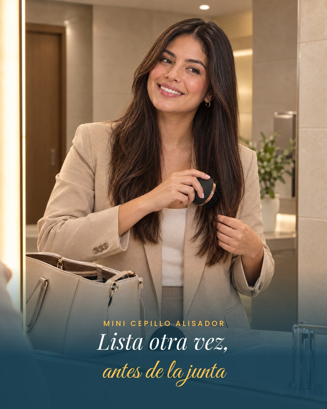 Mini Cepillo Alisador Inalámbrico — Retoque en tu Bolsa