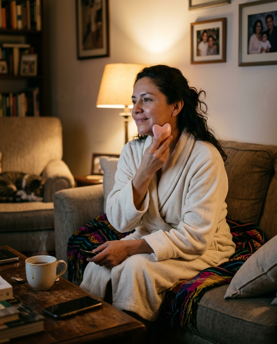 Rutina de cinco minutos en casa con el masajeador facial