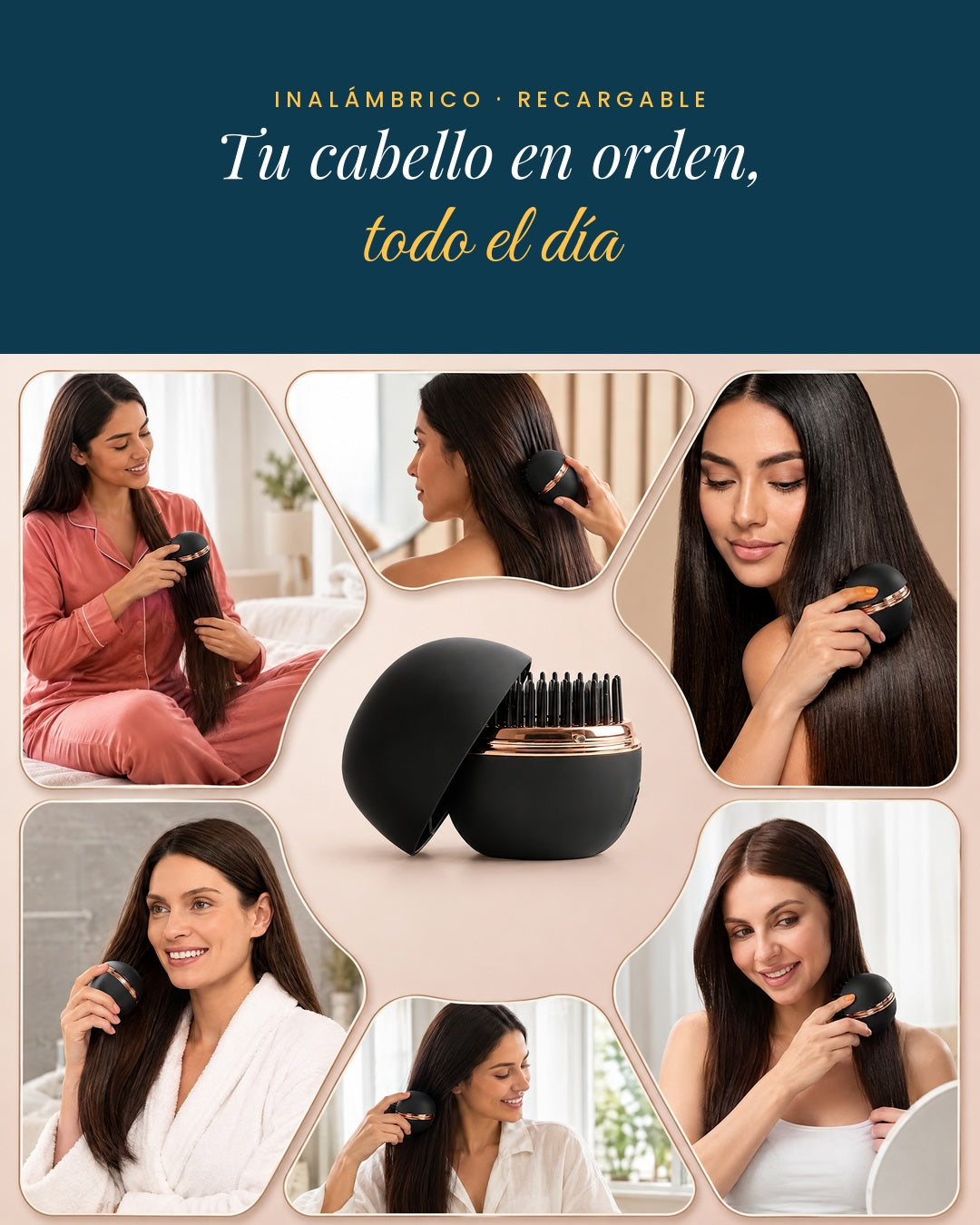 Mini Cepillo Alisador Inalámbrico — Retoque en tu Bolsa